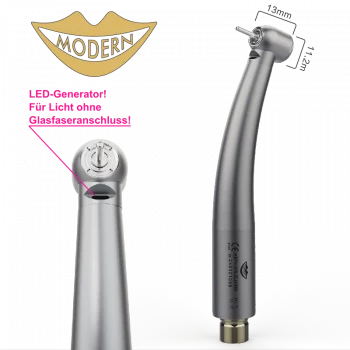 NSK® kompatible Dental Turbine – MODERN M1 mit LED-Generator, Edelstahl