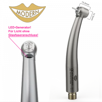 NSK® kompatible Dental Turbine – MODERN M2 mit LED-Generator, Edelstahl