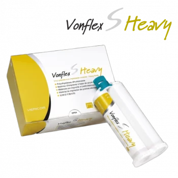 Vericom Vonflex S Heavy A-Silikon Abformmaterial – Heavy Body, 2 x 50 ml Kartuschen inkl. Mischkanülen