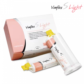 Vericom Vonflex S Light A-Silikon Abformmaterial – Light Body, 2 x 50 ml Kartuschen inkl. Mischkanülen