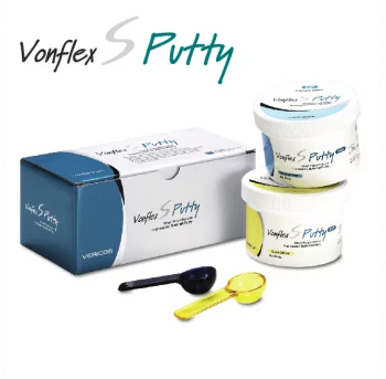 Vericom Vonflex S Putty Abformmaterial (A-Silikon) – Präzisionsabformung, 2 x 280 ml Basis & 2 x 280 ml Katalysator