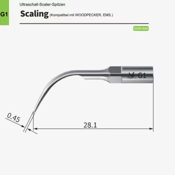 VRN G1 Ultraschall-Scaler Spitze – Supragingival, kompatibel mit Woodpecker® & EMS®