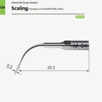 VRN G4 Ultraschall-Scaler Spitze – Supragingival, kompatibel mit Woodpecker® & EMS®