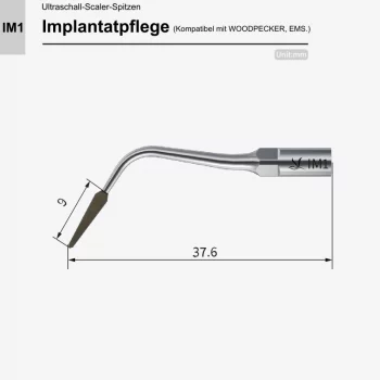VRN IM1 Ultraschall‑Scaler Spitze – Implantatpflege, sub‑ und supragingival, kompatibel mit Woodpecker® & EMS®