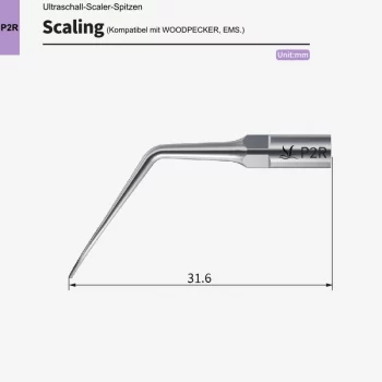 VRN P2R Ultraschall‑Scaler Spitze – Parodontal, rechtsgeformt, kompatibel mit Woodpecker® & EMS®