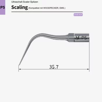 VRN P5 Ultraschall‑Scaler Spitze – Parodontal, flach subgingival, kompatibel mit Woodpecker® & EMS®