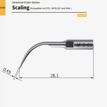 VRN S‑G1 Ultraschall-Scaler Spitze – Supragingival, kompatibel mit DTE®, Satelec®, NSK®