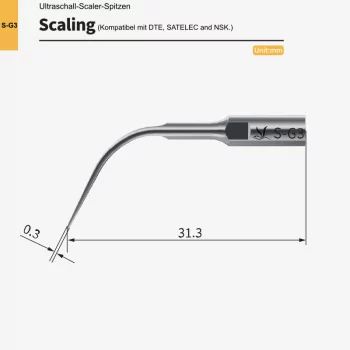 VRN S‑G3 Ultraschall-Scaler Spitze – kompatibel mit DTE®, Satelec®, NSK®